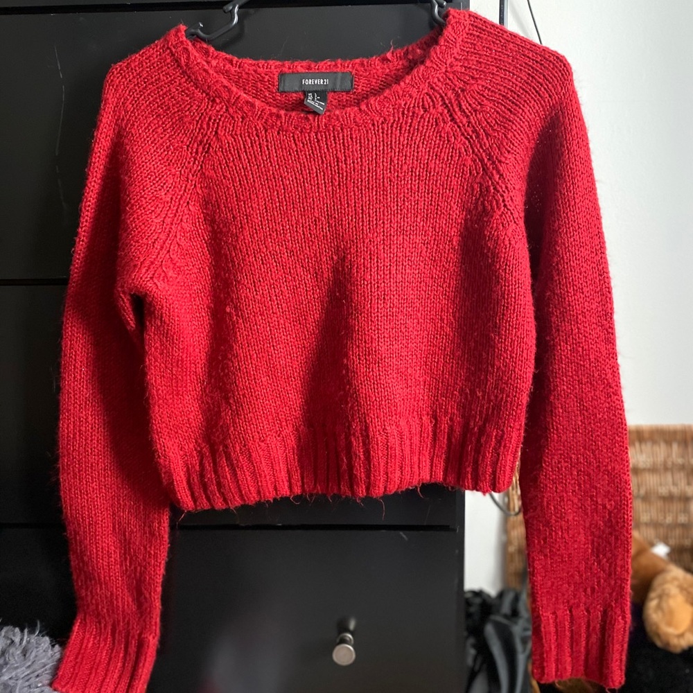 Woven Red Crop Top